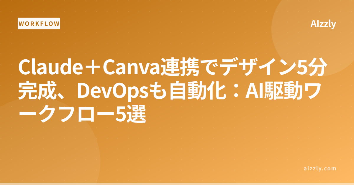 Claude×Canvaでデザイン5分完成：実務で使えるAI駆動ワークフロー5選